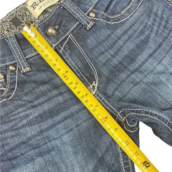 Ariat REAL Jeans Womens 29R Mid Rise Boot Entwined Stretch Western Cowgirl Ocean - Picture 12 of 14